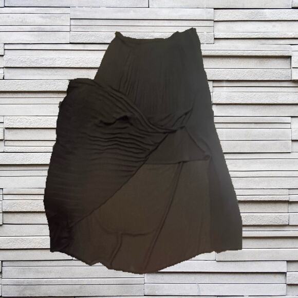 Bisou Bisou Black Chiffon Layered Skirt Sz. 14 - Picture 3 of 4